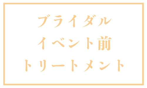 ブライダル・イベント前・トリートメントコース